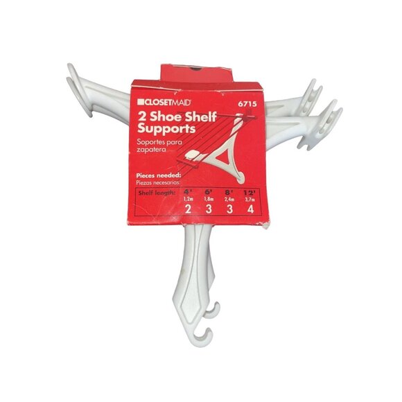 2 ClosetMaid 6715 Shoe Shelf Rack Supports New white discontinued - Picture 1 of 6